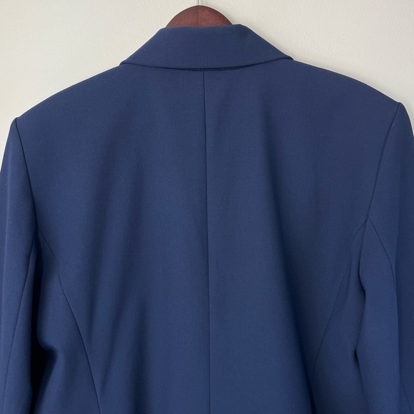 NWT Ann Taylor Womens 16 Navy The Shorter Two Button Blazer Bi-Stretch Academia - Picture 12 of 15